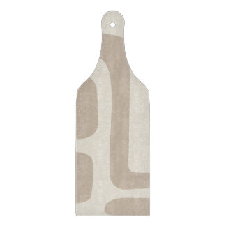Ivory and Beige Abstract Glass Cutting Board