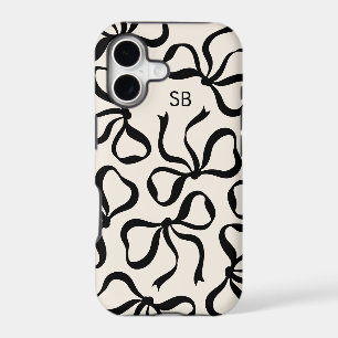 Ivory And Black Bow Monogram