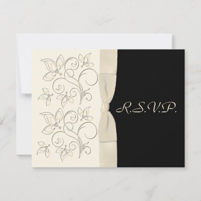 Ivory and Black R.S.V.P. Card Alternate (Front)