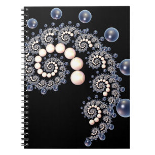 Ivory and Blue Pearl Spiral Notebook