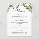 Ivory and Blush Wedding Sprigs Menu Card<br><div class="desc">4.5x6.25 Ivory and Blush Wedding Sprigs Menu Card. Customisable. Part of a wedding collection.</div>