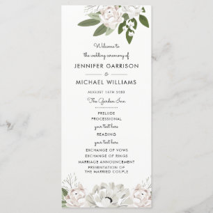 Ivory and Blush Wedding Sprigs Program