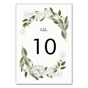 Ivory and Blush Wedding Sprigs Table Number