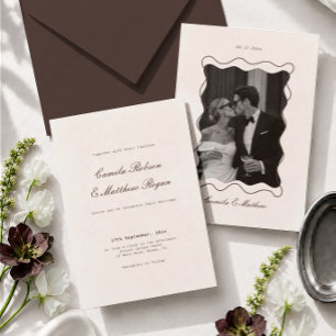 Ivory and Brown Wedding Invitation