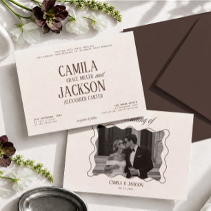 Ivory and Brown Wedding Invitation