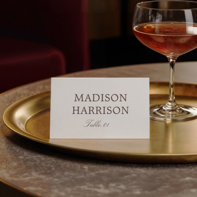 Ivory and Brown Wedding Place Card DIY (Creator Uploaded)