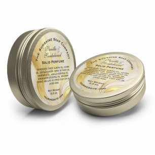 Ivory and Faux Gold Marble soap cosmetic Classic Round Sticker