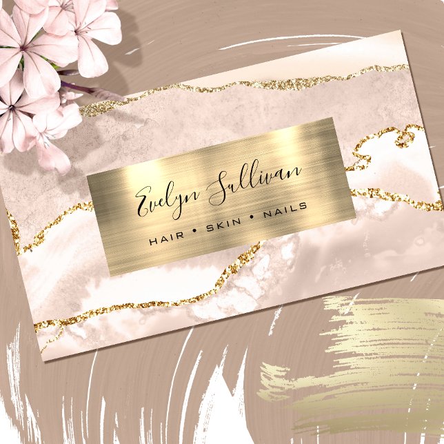 Ivory and Gold Agate Business Card (Creator Uploaded)
