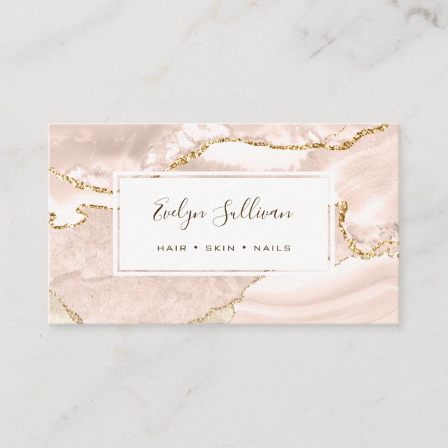 ivory and gold agate business card (Front)