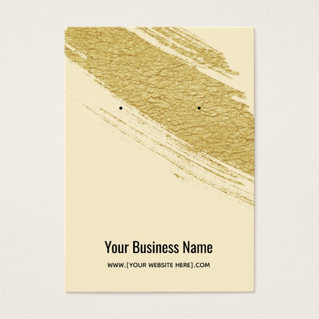 Ivory and Gold Brush Earring Display Cards (Front)