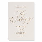 Ivory and Gold Calligraphy Wedding Welcome Sign