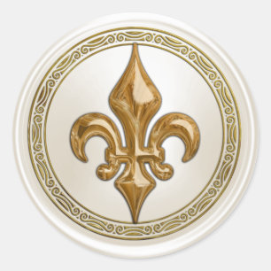 Ivory and Gold Fleur de Lis Envelope Seal