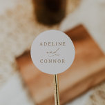 Ivory and Gold Gold Calligraphy Wedding Classic Round Sticker<br><div class="desc">Add a finishing touch to your wedding mailings,  decor,  and more with these elegant ivory and gold round stickers.</div>