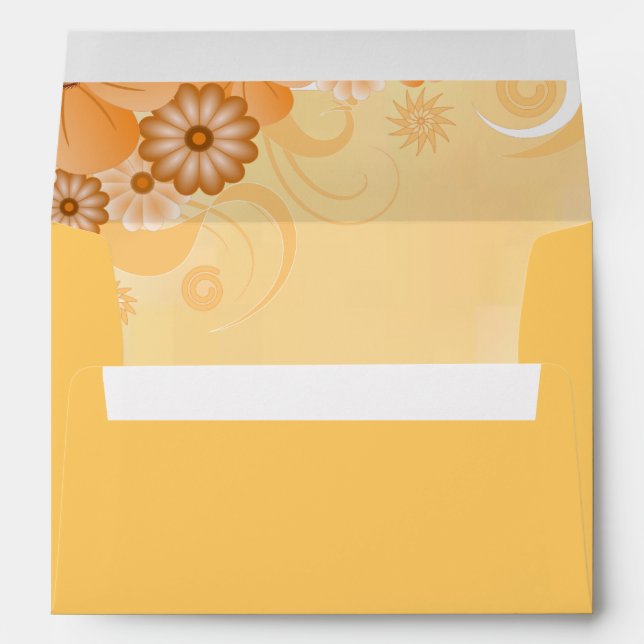 Ivory and Gold Hibiscus Floral Classy A7 Envelopes (Back (Bottom))