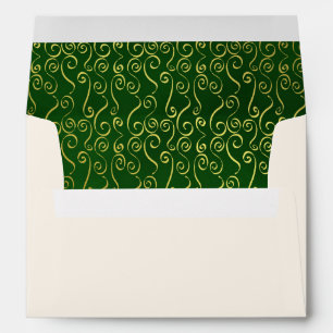 Ivory and Green Winter Wedding Envelope