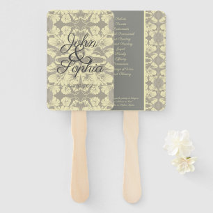 Ivory and Grey Floral Wedding Set of Fans