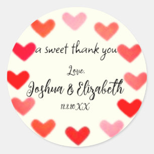Ivory and Hearts Engagement or Wedding Favour  Classic Round Sticker