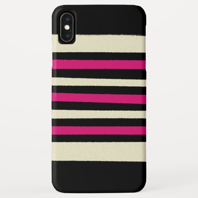 Ivory and Hot Pink Stripes Cool Simple Pattern Case-Mate iPhone Case (Back)
