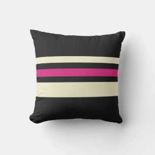 Ivory and Hot Pink Stripes Cool Simple Pattern Cushion