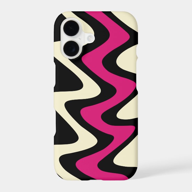 Ivory and Hot Pink Wavy Stripes (Back)