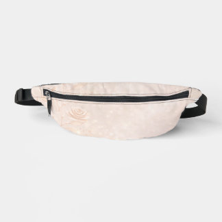 Ivory and rosegold accents florals AI art Bum Bags