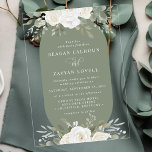 Ivory And Sage Elegant Floral Wedding Acrylic Invitations<br><div class="desc">Elevate your wedding style with these elegant acrylic invitations, featuring timeless ivory and sage green floral accents. Designed to exude sophistication, these invites blend modern acrylic material with delicate flowers and lush foliage, perfect for a romantic, garden-inspired wedding. Ideal for couples seeking a refined yet natural look, this design effortlessly...</div>