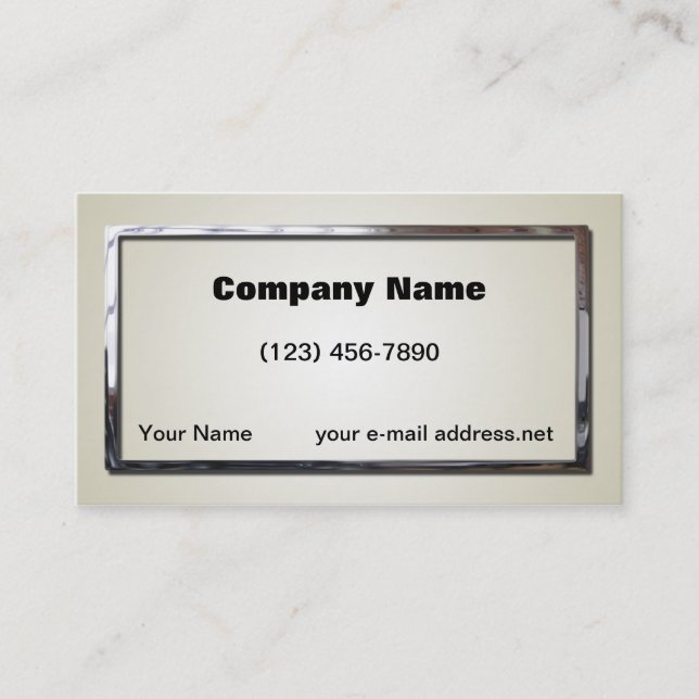 Ivory and Silver Frame Business Card (Front)