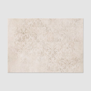 Ivory and White Vintage Damask Tissue Paper