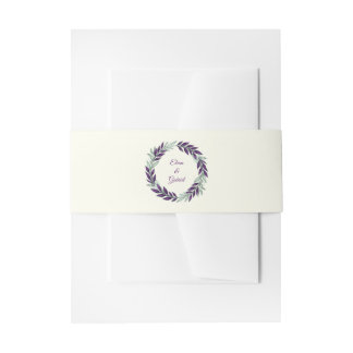 Ivory and Wreath Wedding Invitation Belly Band
