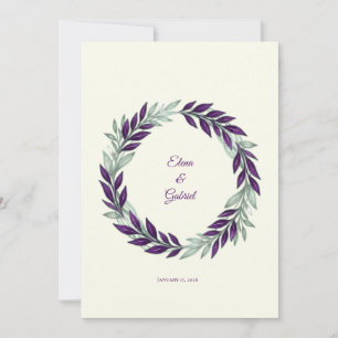 Ivory and Wreath / Wedding Ivory and Crown Save The Date