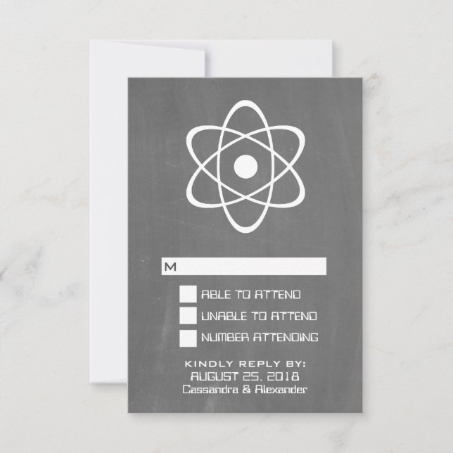 Ivory Atomic Chalkboard Response Card (Front)