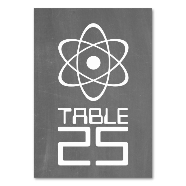 Ivory Atomic Chalkboard Table Card (Front)