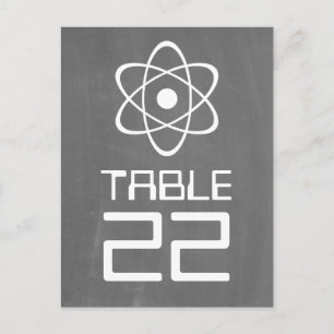 Ivory Atomic Chalkboard Table Number Postcard