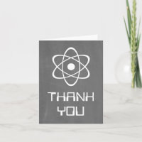 Ivory Atomic Chalkboard Thank You Card