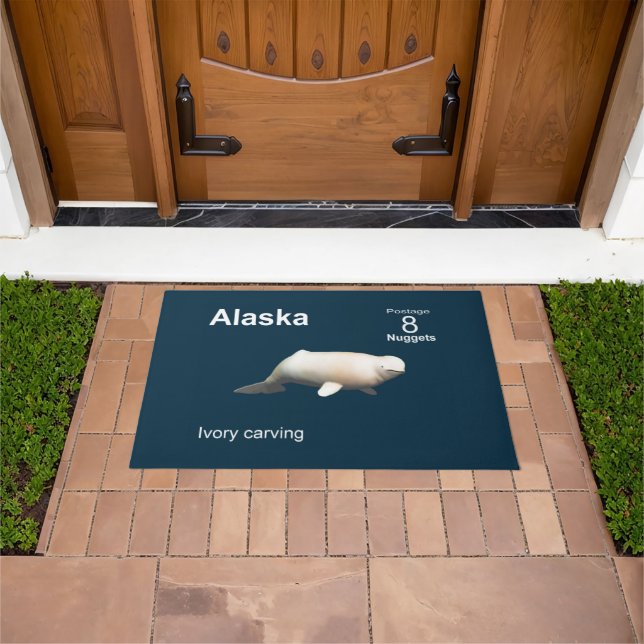 Ivory Beluga Whale Stamp Doormat (Outdoor)