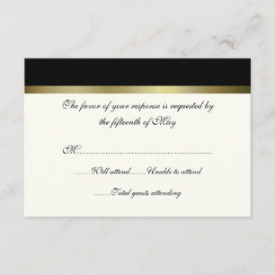 Ivory & Black All Purpose Wedding Response Card