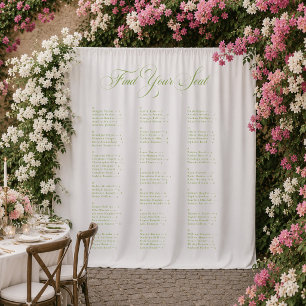 Ivory Black Alphabetical Wedding Seating Chart Tapestry