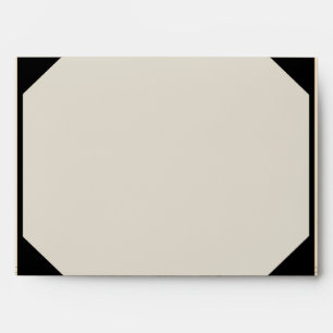 Ivory Black and Gold Damask Wedding Envelope