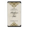Ivory Black and Gold Damask Wedding Wine Label