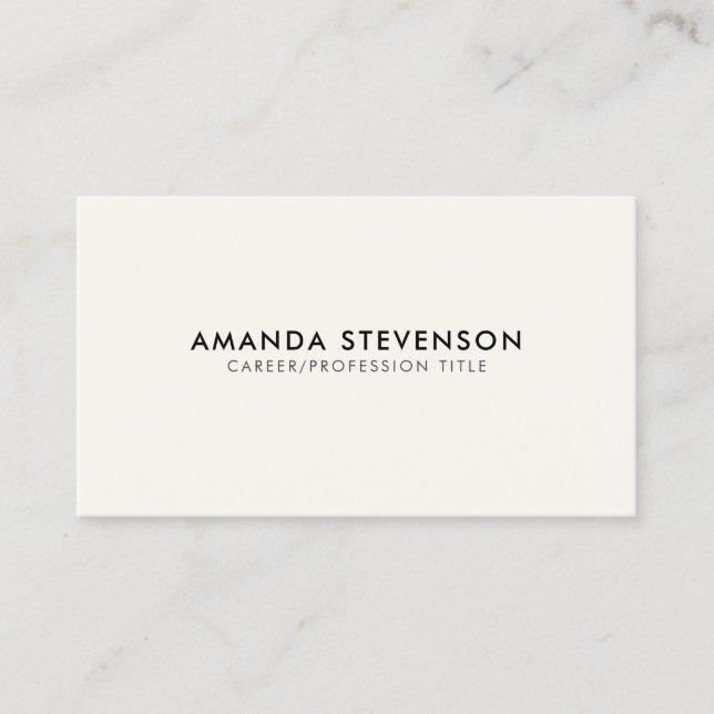 Ivory/Black simple elegant Business Card (Front)