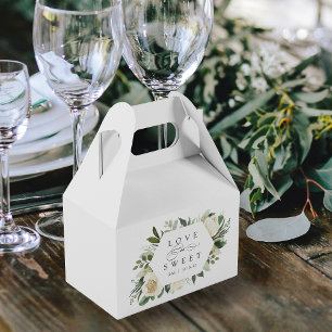 Ivory Bloom Floral Frame "Love is Sweet" Wedding Favour Box