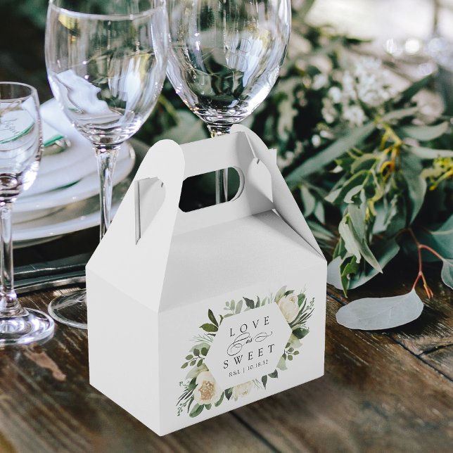 Ivory Bloom | Floral Frame "Love is Sweet" Wedding Favour Box (Creator Uploaded)