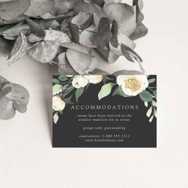 Ivory Bloom | Floral Wedding Hotel Accommodations Enclosure Card (Creator Uploaded)