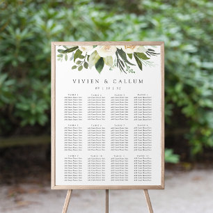 Ivory Bloom Floral Wedding Seating Chart