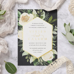 Ivory Bloom   Geometric Floral Frame Wedding