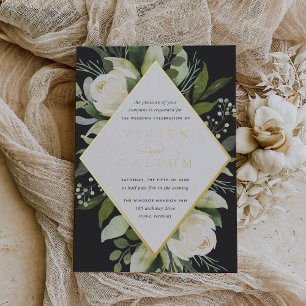 Ivory Bloom Geometric Floral Frame Wedding