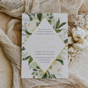 Ivory Bloom   Geometric Floral Frame Wedding
