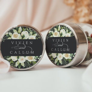 Ivory Bloom   Personalised Floral Wedding Classic Round Sticker