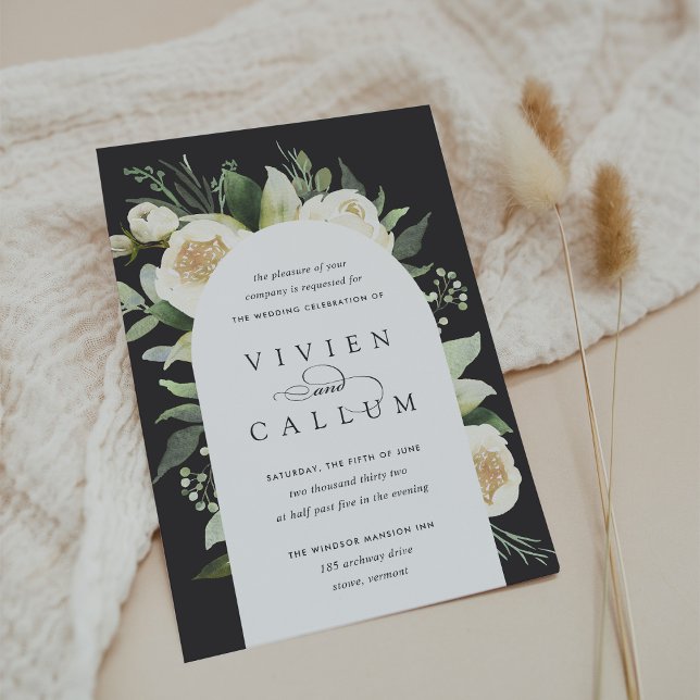 Ivory Bloom | Watercolor Floral Arch Wedding Invitation (Creator Uploaded)