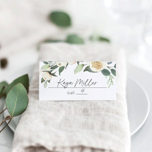 Ivory Bloom   Watercolor Floral Wedding Place Card